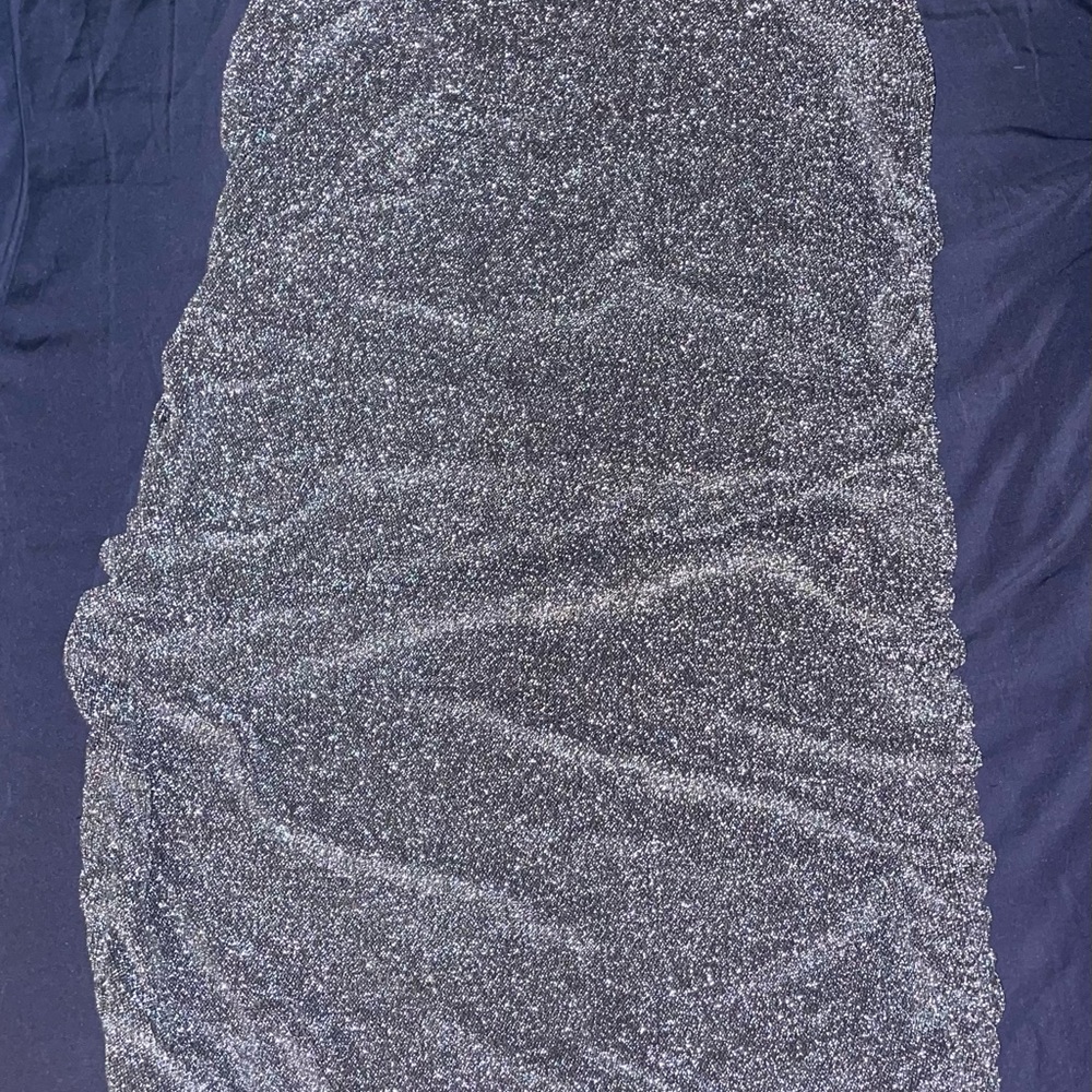 H&M Shimmery Silver Black Dress Size: XL